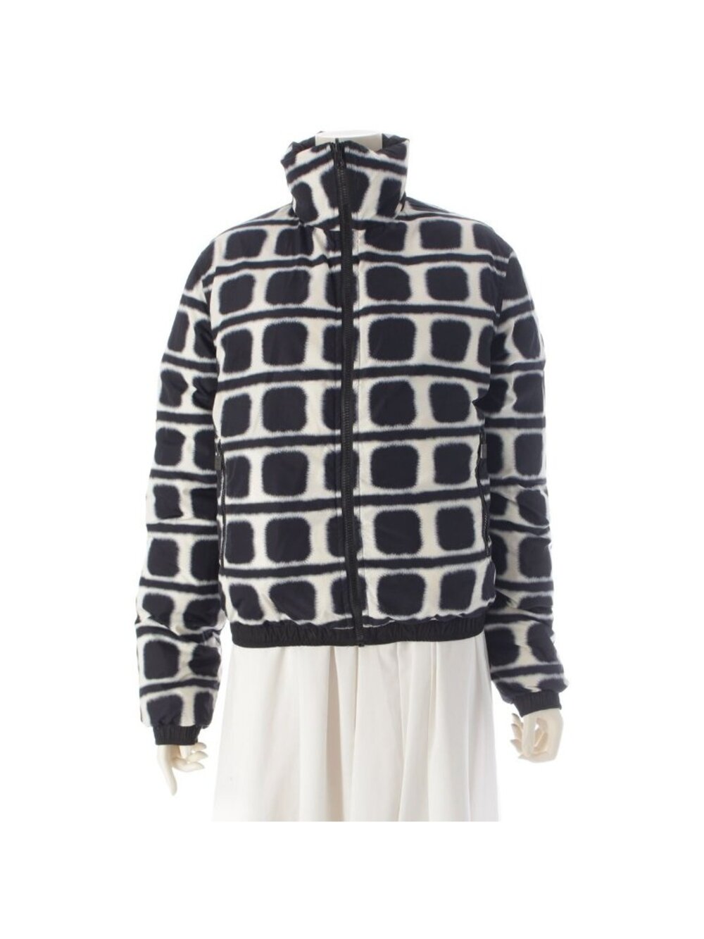 Chanel Reversible Down Jacket Black White Navy 38